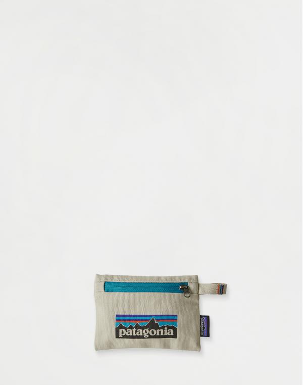 Patagonia Small Zippered Pouch P-6 Logo: Bleached Stone