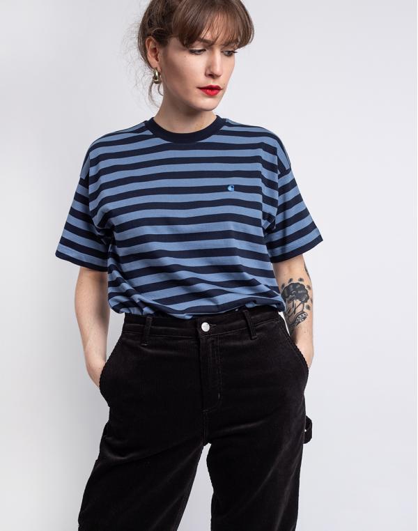 Carhartt WIP W' S/S Scotty T-Shirt Scotty Stripe, Astro / Icesheet L