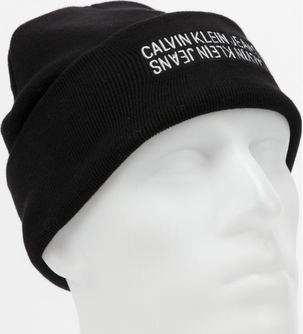 CALVIN KLEIN JEANS Mirror Logo Beanie černý