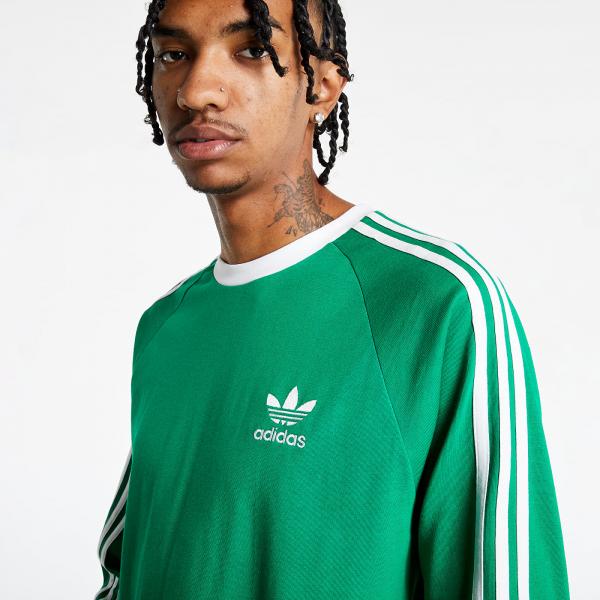 adidas 3-Stripes Ls Tee Green