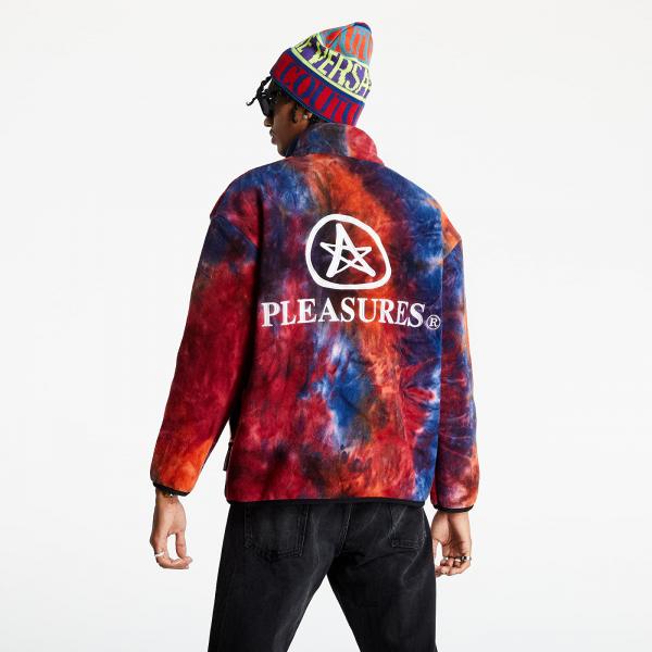 PLEASURES Caffeine Polar Fleece Quarter Zip Orange