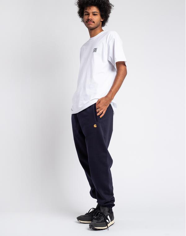 Carhartt WIP Chase Sweat Pant Dark Navy / Gold L