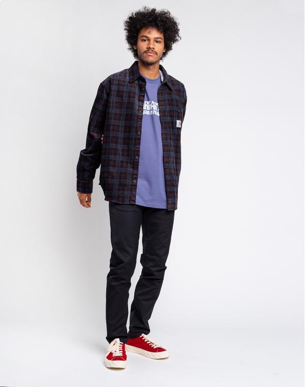 Carhartt WIP L/S Flint Shirt Breck Check Print, Tobacco rinsed L