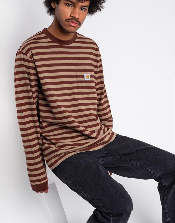 Carhartt WIP L/S Scotty Pocket T-Shirt Scotty Stripe, Offroad / Tanami L