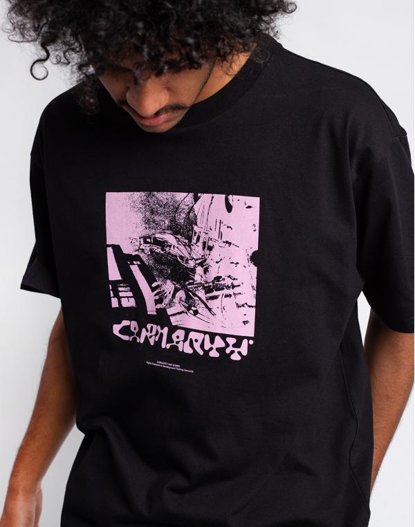 Carhartt WIP S/S Testing Grounds T-Shirt Black / Pink L