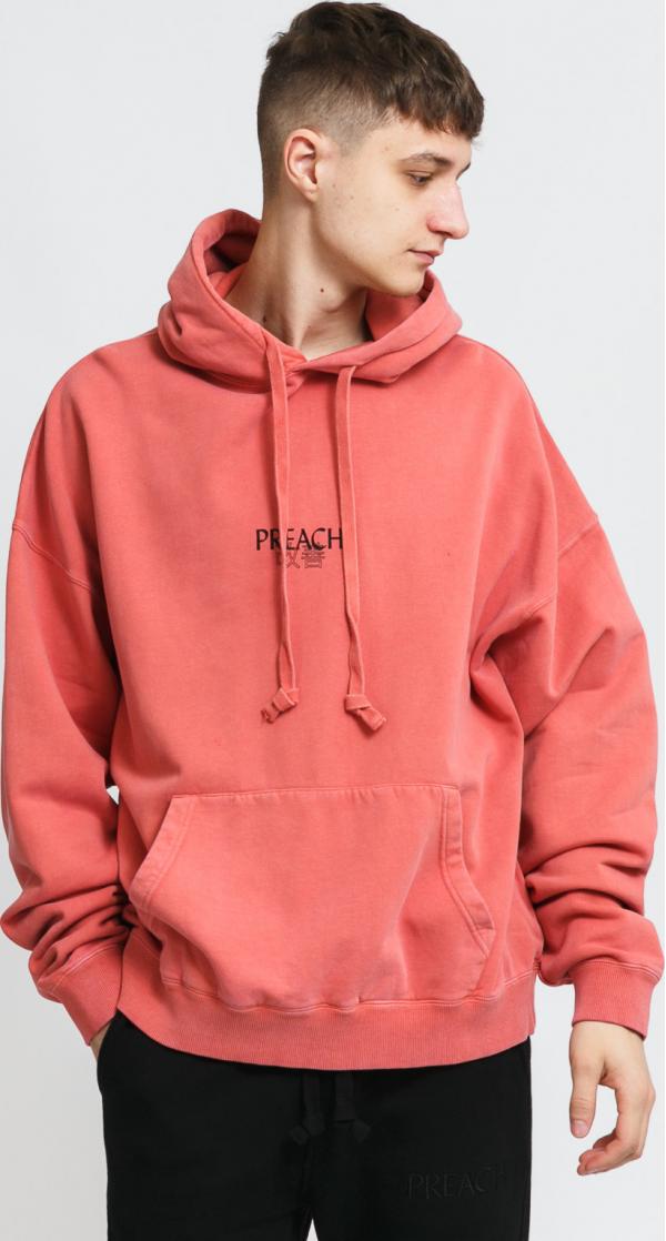 PREACH Oversized Japanese Logo Hoody tmavě růžová