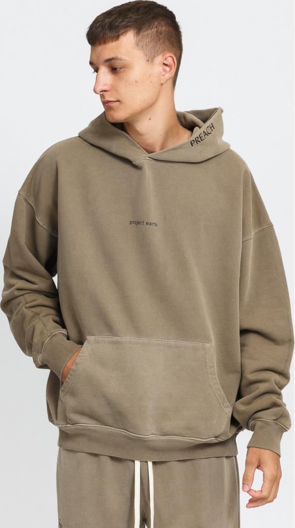 PREACH Project Earth Oversized "Raw aterials" Hoodie světle hnědá