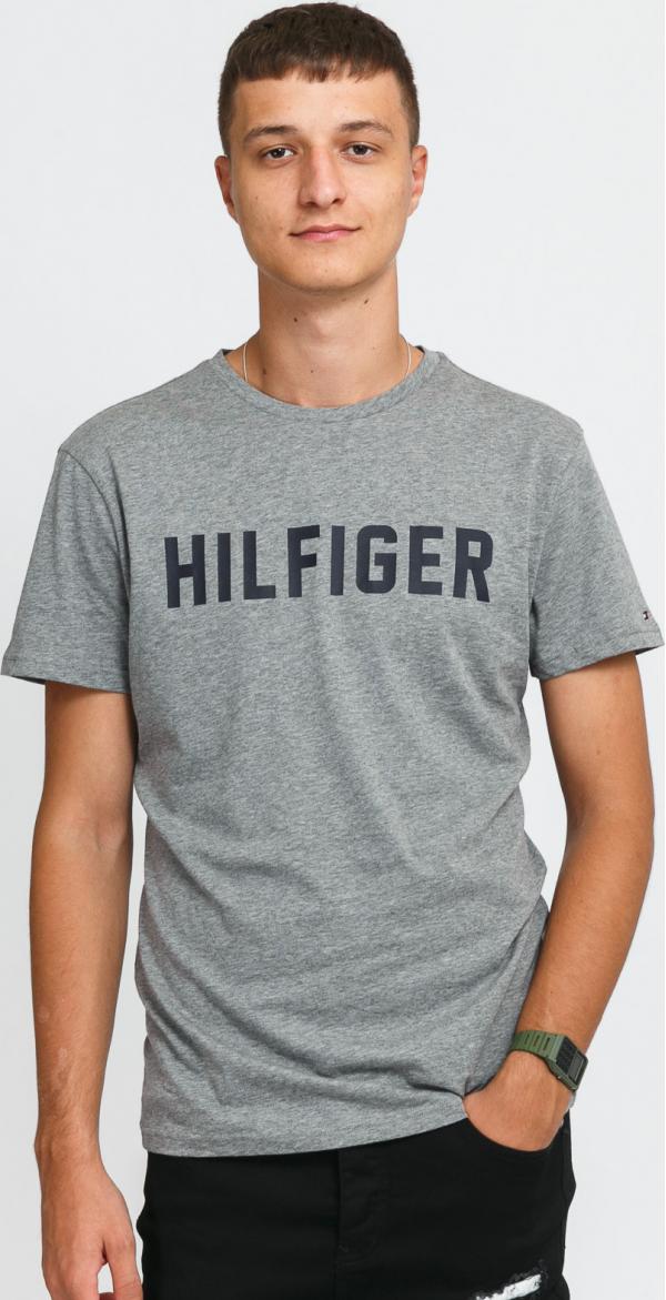 Tommy Hilfiger CN SS Tee melange tmavě šedé