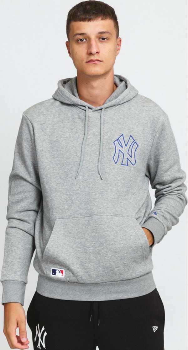New Era MB Chain Stitch PO Hoody NY melange šedá