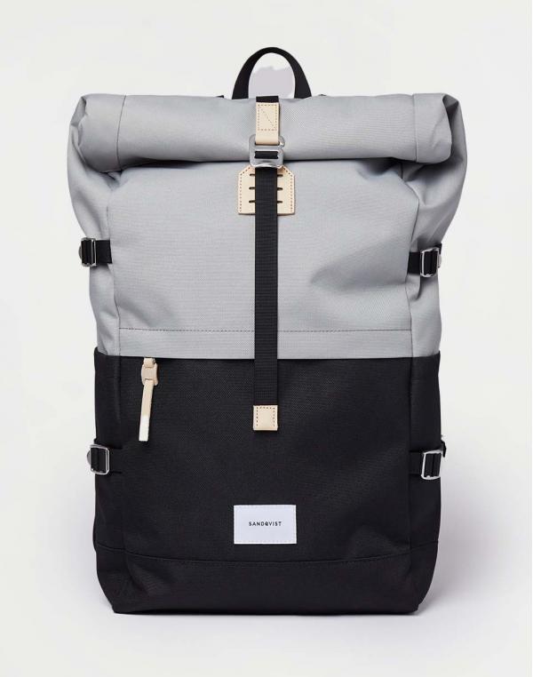 Sandqvist Bernt Multi Grey/Black with natural leather