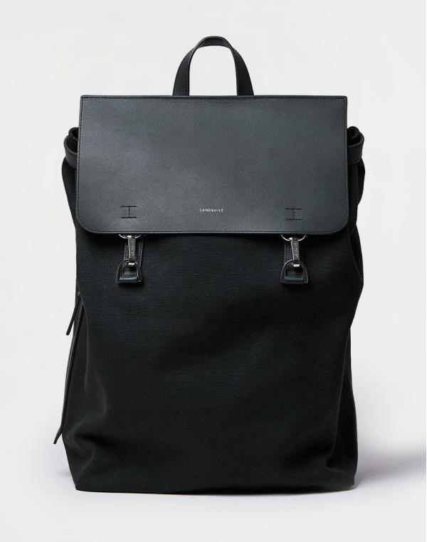Sandqvist Hege Metal Hook Black with Black Leather
