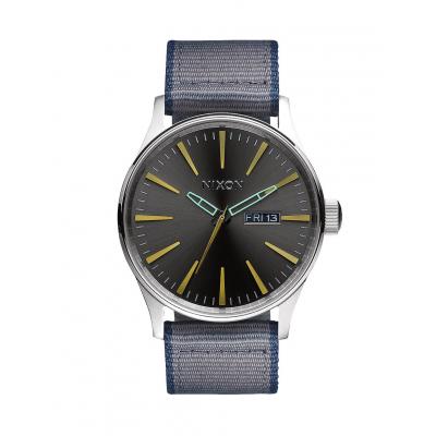 Hodinky Nixon Sentry Leather gunmetal gray