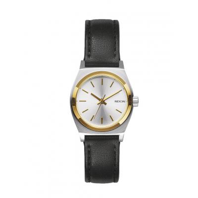 Hodinky Nixon Small Time Teller Leather silver gold black