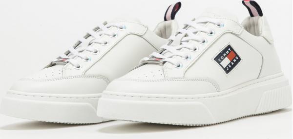 TOMMY JEANS Elevated Leather Cupsole white