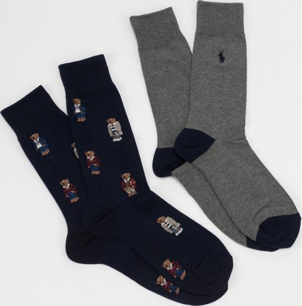 Polo Ralph Lauren 2Pack Bear Quad Crew navy / melange tmavě šedé