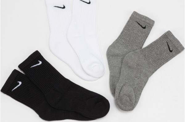 Nike U NK Everyday Cush Crew 3Pack 132 melange šedé / černé / bílé