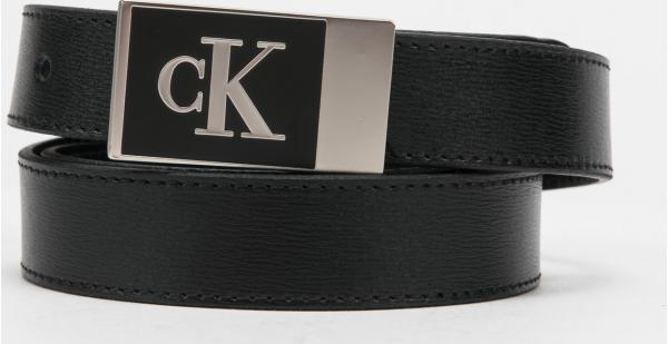 CALVIN KLEIN JEANS W Mono Plaque Enamel Belt černý