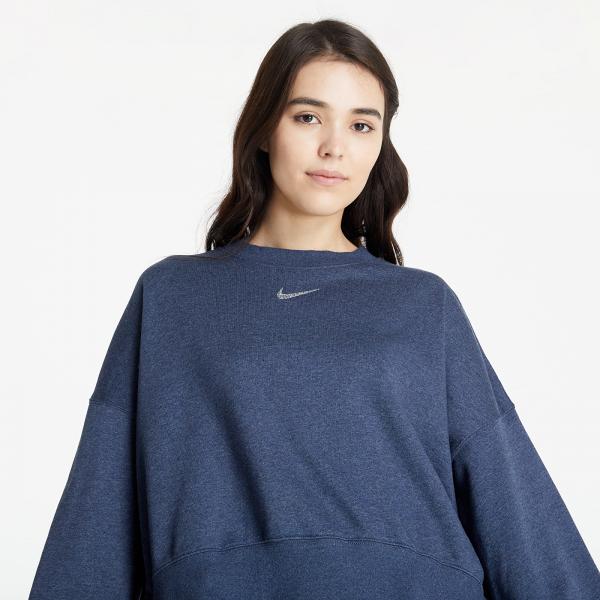 Nike Sportswear Women's Fleece Crew Deep Royal Blue/ Htr/ White