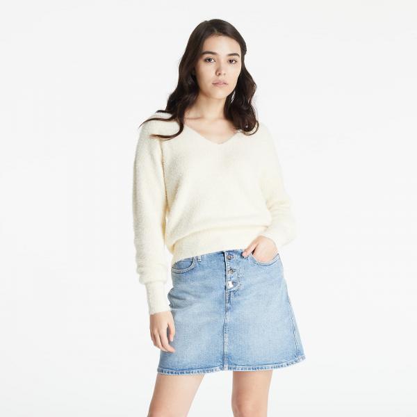 Calvin Klein Jeans Fluffy V-Neck Sweater Muslin