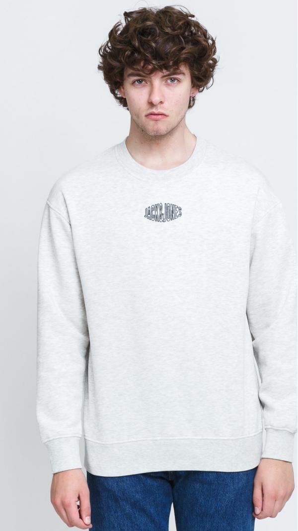 Jack & Jones Jorworld Sweat Crewneck melange světle šedá