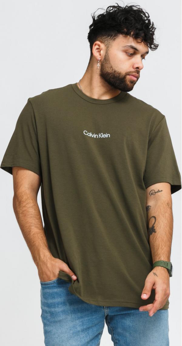 Calvin Klein SS Crew Neck olivové