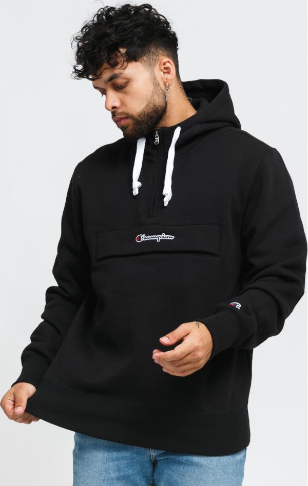 Champion Half Zip Hooded Sweatshirt černá