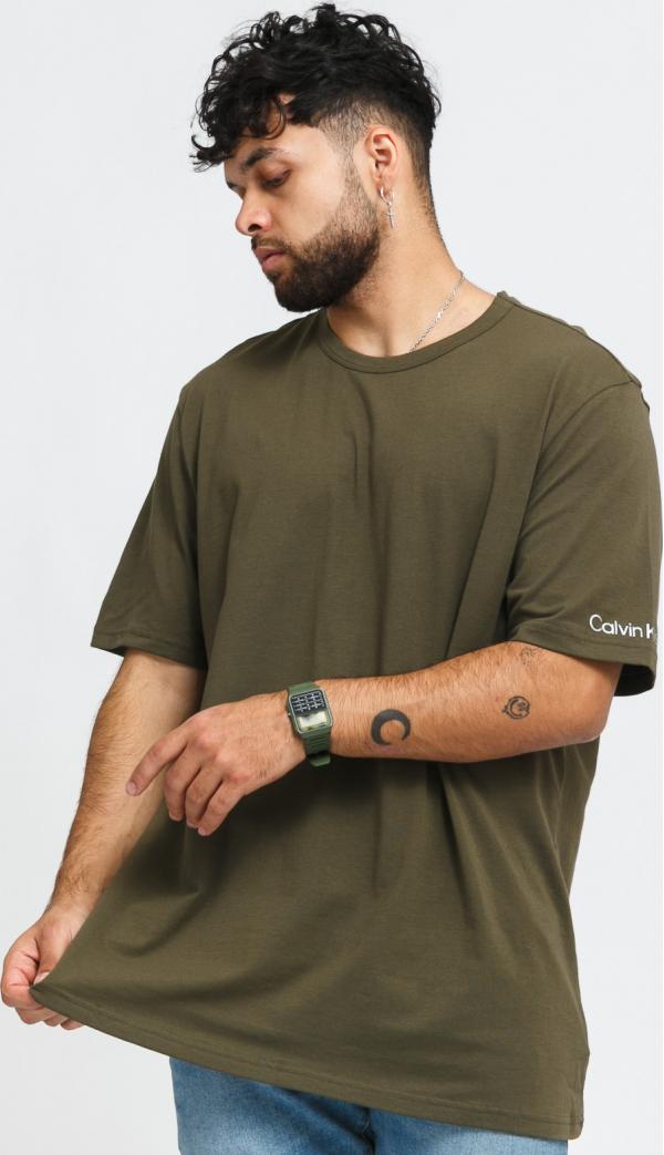 Calvin Klein Galvanize ounge SS Crew Neck olivové
