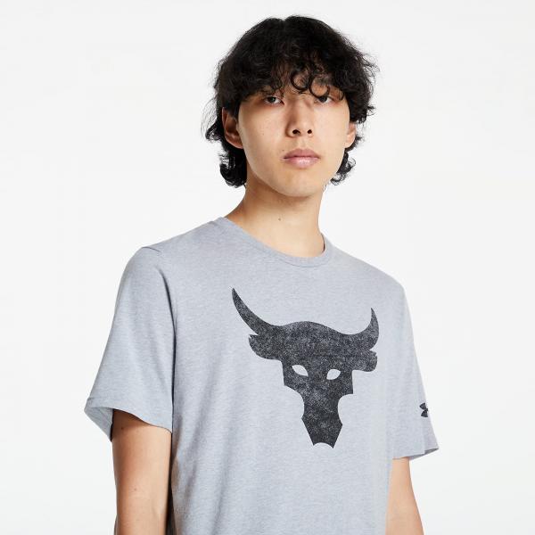 Under Armour Project Rock Brahma Bull Shortsleeve Tee Steel Light Heather/ Black