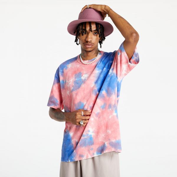 Nike Sportswear Premium Essentials Men's Tie-Dye T-Shirt White/ Lt Fusion Red/ Signal Blue/ White