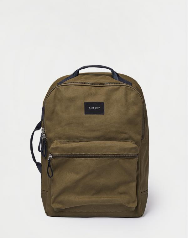 Sandqvist August Olive with Navy webbing