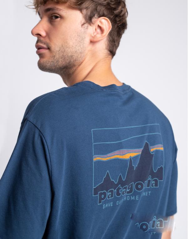 Patagonia M's '73 Skyline Regenerative Organic Pilot Cotton T-Shirt Tidepool Blue S