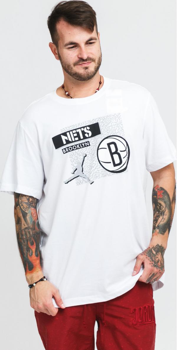 Jordan Brooklyn Nets Dri-fit Essential tatement Tee bílé