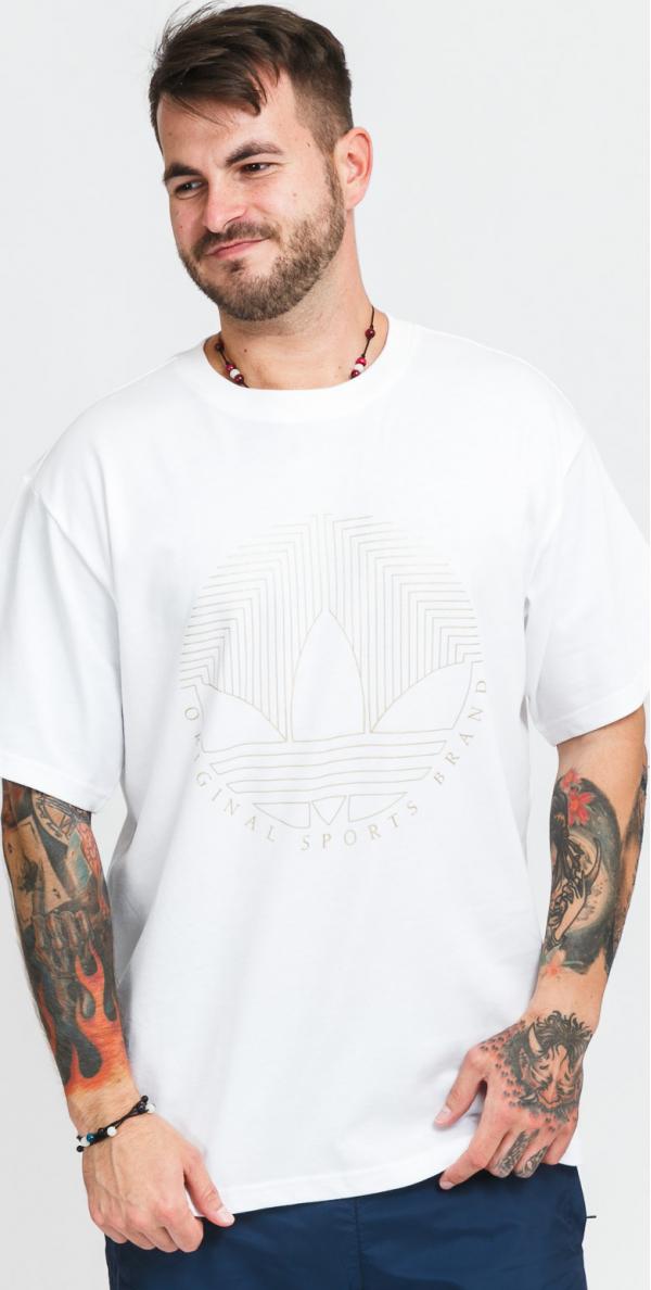 adidas Originals Deco Trefoil Tee bílé