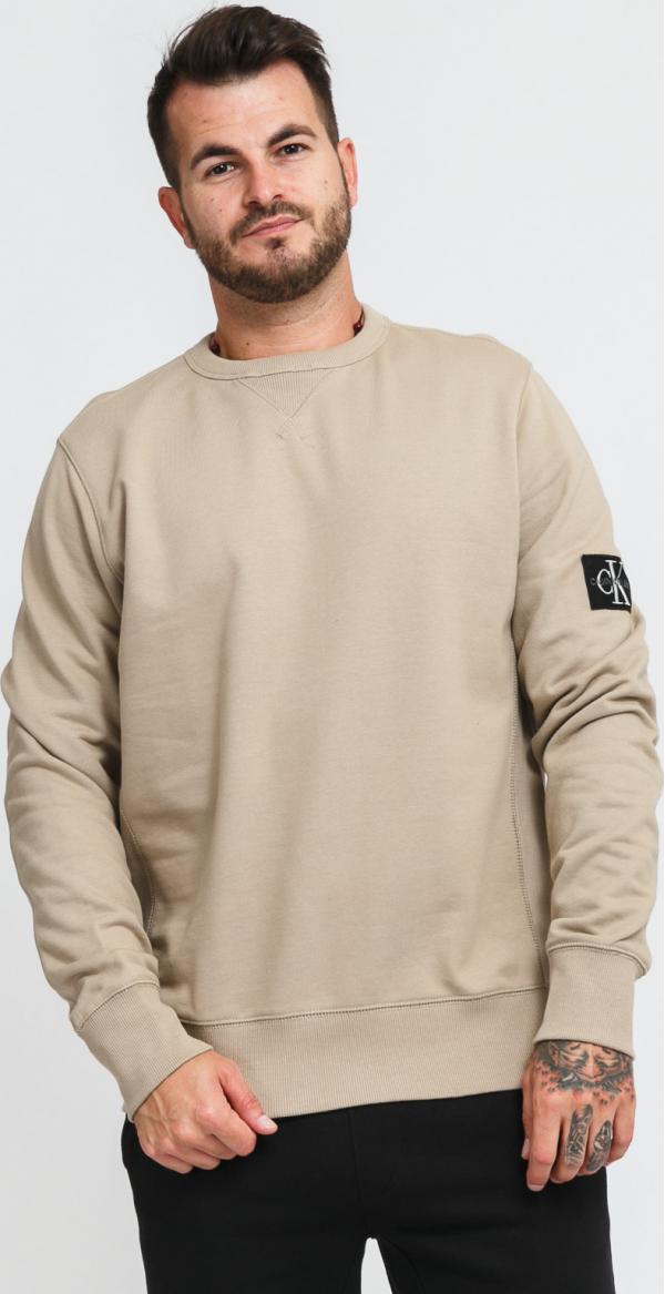 CALVIN KEIN JEANS M Monogram Sleeve Crewneck béžová