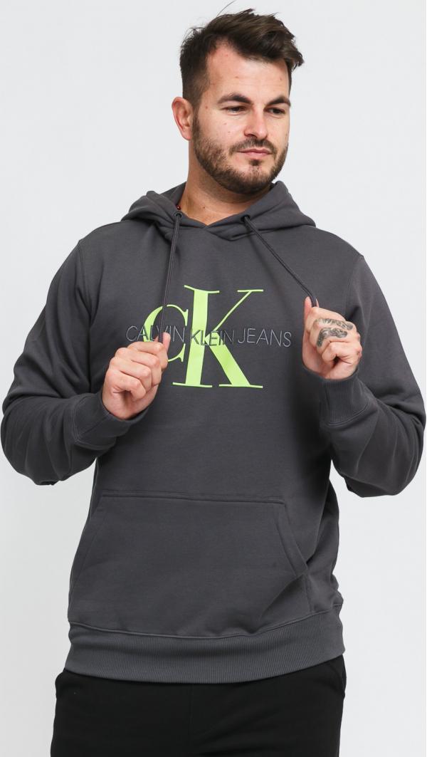CALVIN KEIN JEANS M onogram Regular Fit Hoodie tmavě šedá