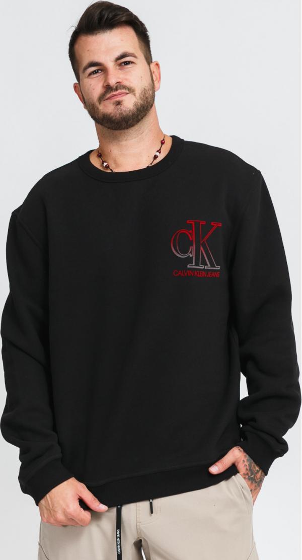 CALVIN KEIN JEANS Degrade Bold CK Back Crew černá