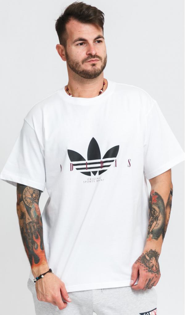 adidas Originals Trefoil Script Tee bílé