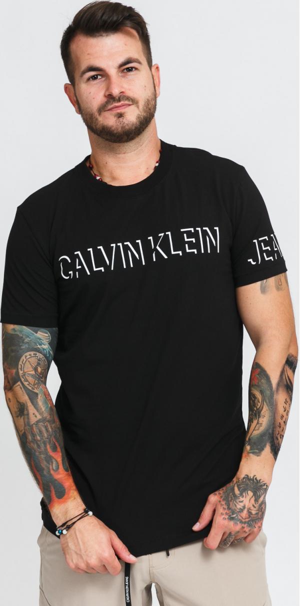 CALVIN KLEIN JEANS Shadow ogo Tee černé