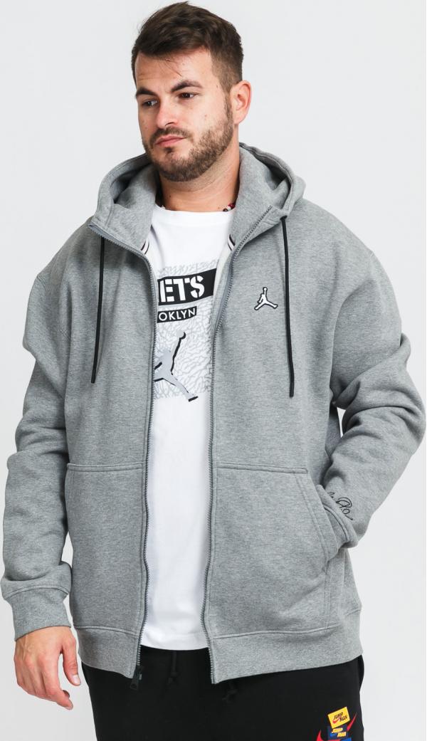 Jordan  J Essential Fleece FZ Hoodie melange šedá
