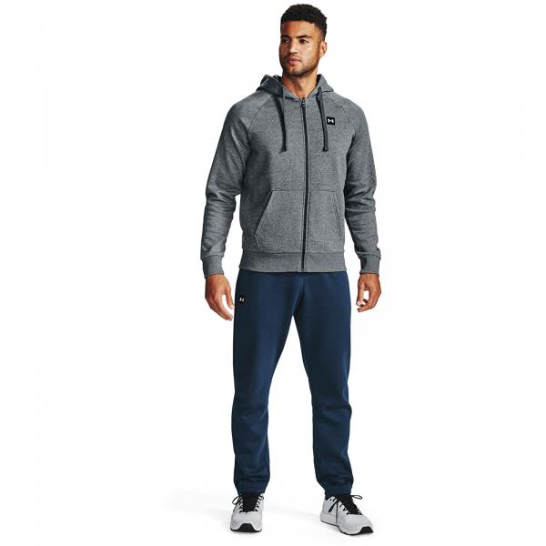 Mikina Under Armour Rival Fleece Fz Hoodie Pitch Gray Light Heather/ Onyx White M