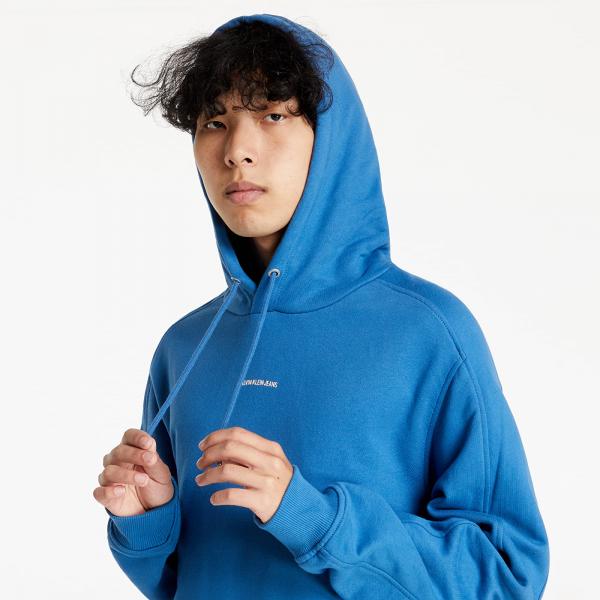 Calvin Klein Jeans Micro Branding Hoodie Antique Blue