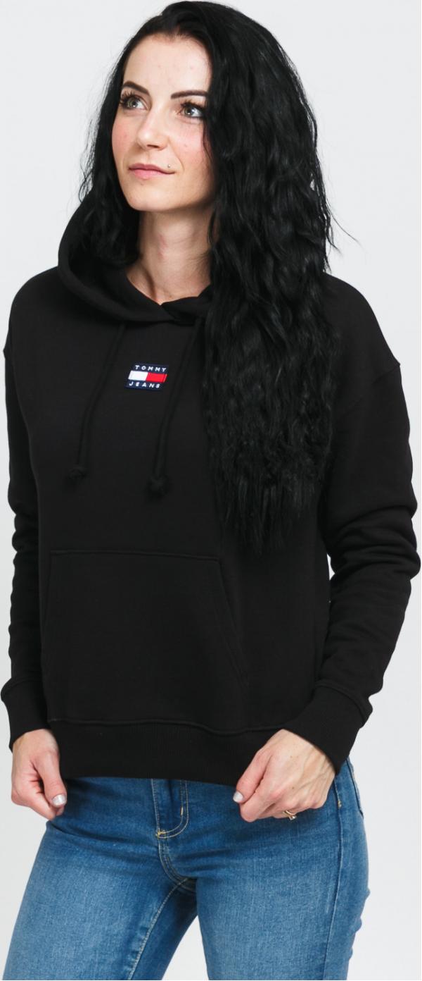 TOMY JEAN Tommy Center Badge Hoodie černá