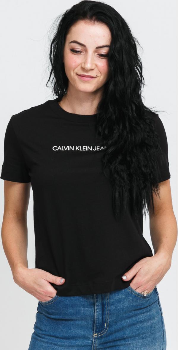 CALVIN KEIN JEANS hrunken Institution Tee černé