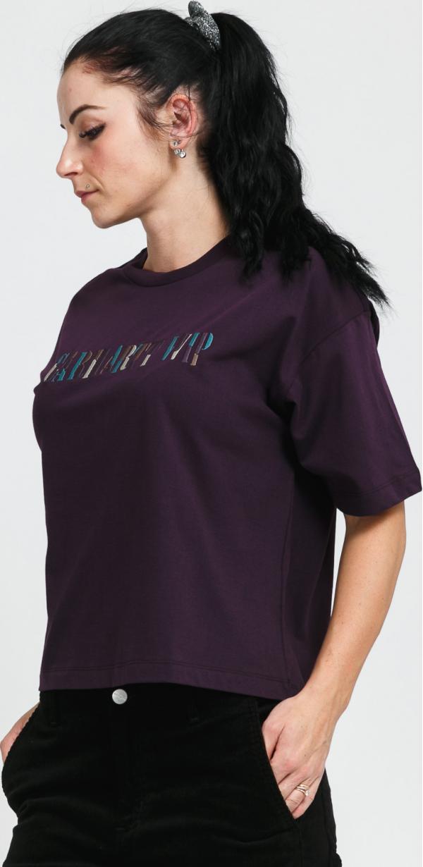 Carhartt WIP W S/S Jagged cript Tee tmavě fialové