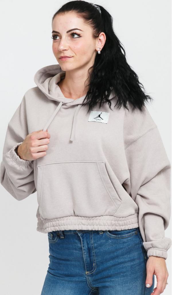 Jordan W J Essential Fleece Hoodie fialovošedá
