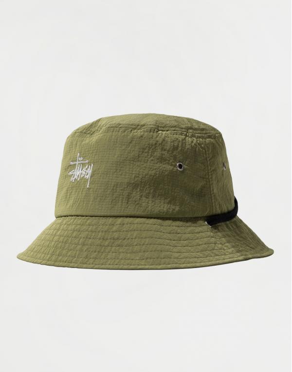 Stüssy Metallic Nylon Ripstop Boonie LEAF L/XL