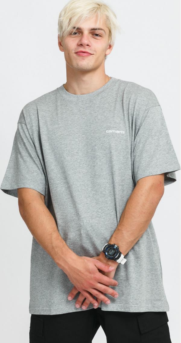Carhartt WIP Script Embroidery Tee melange šedé