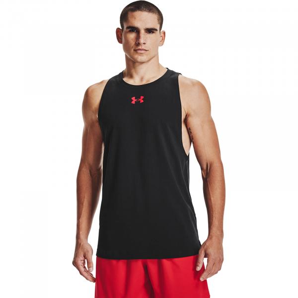 Under Armour Baseline Cotton Tank Black/ Red/ Red