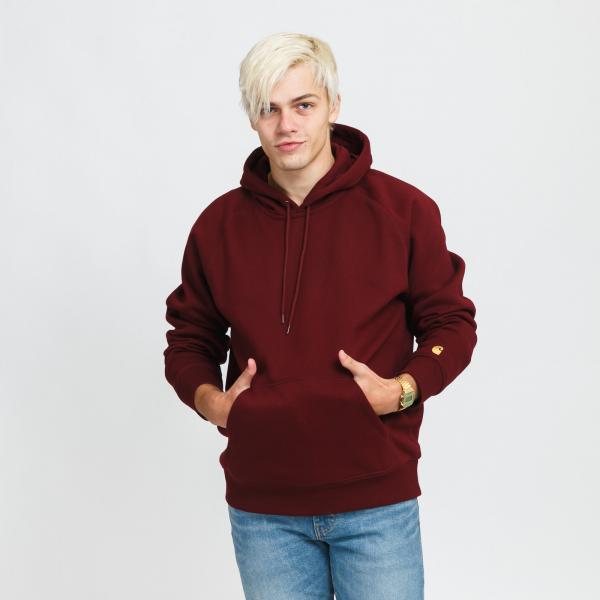 Carhartt WIP Hooded Chase Sweat vínová