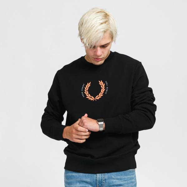 FRED PERRY aurel Wreath Sweatshirt černá